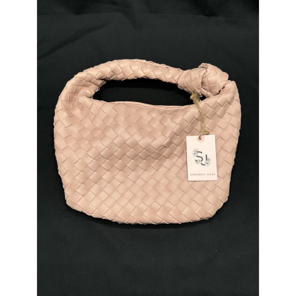 Woven Handbag Satchel Bag Casual Sincerely Jules Pink Peach NWT - Picture 2 of 9